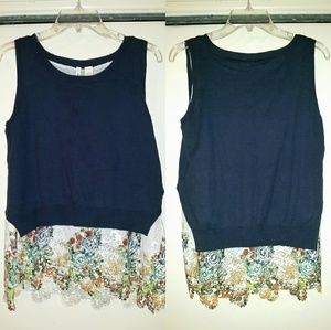 Anthropologie MOTH watercolor navy sweater vest